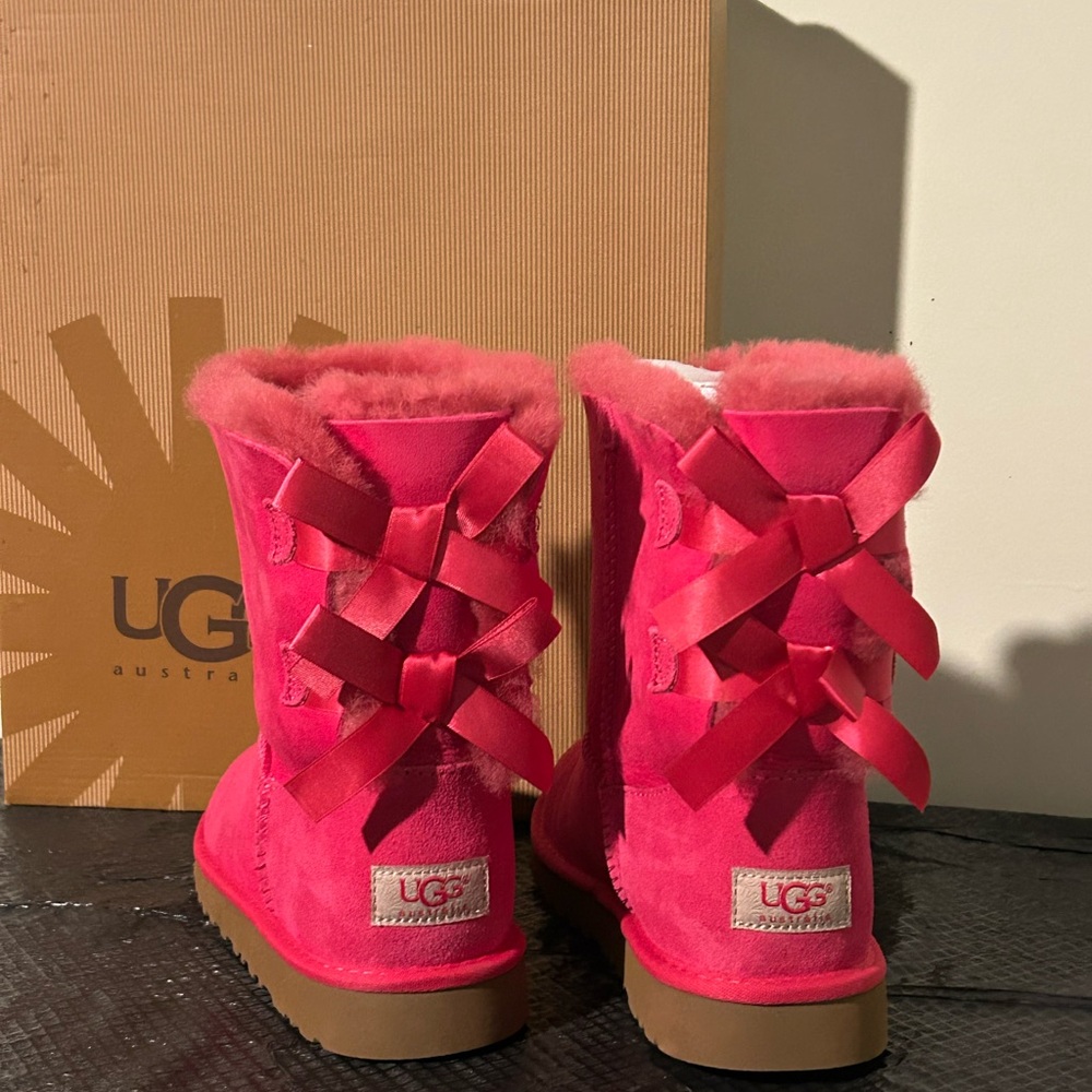UGG Kids Fuchsia Ribbon Boots